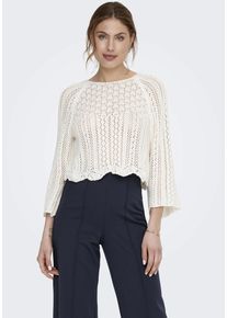 Only Damen Rundhalspullover "ONLNOLA LIFE 3/4 PULLOVER KNT NOOS", rot, modisch, Gr. XL, unifarben, Strick, Obermaterial: 70% Baumwolle, 30%