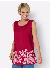 Classic Basics Damen Blusentop, weiß, Gr. 54, geblümt, gemustert, bedruckt, 100% Polyester, Blusen