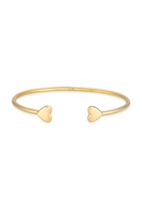 Elli Premium Damen Armreif "Armreif Herz Liebe Love 925 Sterling Silber", 16cm, ohne Stein, Silber 925 (Sterlingsilber), gold, Silber 925