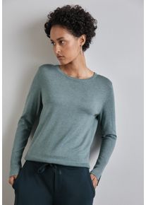 Street One Damen Rundhalspullover, blau, casual, Gr. 44, unifarben, Web, Obermaterial: 75% Viskose, 25% Polyamid, Pullover, mit Viskose