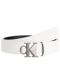 Damen Ledergürtel "MONO PLAQUE LTHR BELT 30MM", grau, casual, Gr. 100, Calvin Klein Jeans, unifarben, Rindsleder, Gürtel, mit Logoschnalle