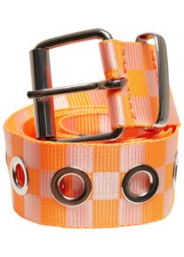 Urban Classics Damen Hüftgürtel "Urban Classics Unisex Checker Belt With Eyelets", orange, Gr. S, 100% Polyester, Gürtel