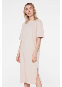 Damen Sommerkleid, beige, casual, Gr. S, SENSES.THE LABEL, unifarben, Material: 88% Baumwolle, 12% Polyester, Kleider, mit Baumwolle