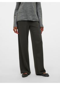 Véro Moda VERO MODA Damen Schlupfhose "VMBERLIN ZAMIRA MW WIDE PANT NOOS", grau, modisch, Gr. L, unifarben, Obermaterial: 95% Polyester, 5% Elasthan, Hosen