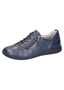 Waldläufer WALDLÄUFER Damen Sneaker "H-CLOÉ", Gr. 4,5, blau, Leder, sportlich, Schuhe, Freizeitschuh, Halbschuh, Schnürschuh in Komfortweite H = sehr weit