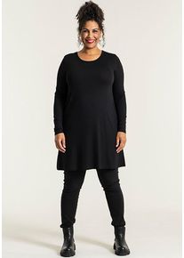 SANDGAARD Damen Longshirt, schwarz, Basic, Gr. 36, unifarben, Jersey, Obermaterial: 95% Viskose, 5% Elasthan, Shirts, in Unifarbe