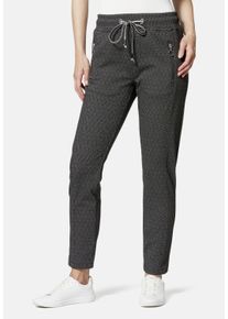 STOOKER WOMEN Damen Jogg Pants "Berlin Print Easy Fit", grau, casual, Gr. 40, Stoff, 73% Polyester, 25% Baumwolle, 2% Elasthan, Jeans, Tapered Fit