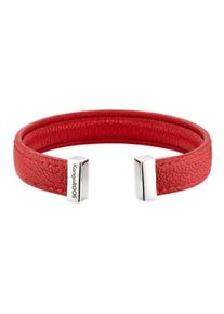 Kangaroos Damen Armspange "Schmuck Geschenk, LederArmkette verschiedene Farben", Edelstahl-Leder, rot, Edelstahl, Leder, Armbänder