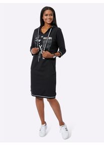 Inspirationen Damen Sweatkleid "Shirtkleid", schwarz, Gr. 42, gemustert, mehrfarbig, bedruckt, Jersey, Single Jersey, 50% Baumwolle, 50% Polyester,