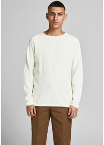 Jack & Jones JACK & JONES Herren Rundhalspullover "HILL KNIT", weiß, modisch, Gr. XL, Obermaterial: 100% Baumwolle, Pullover