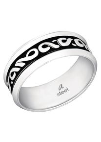 Amor Damen Fingerring "Uni Chic", 58, Edelstahl, 9mm, silber, Edelstahl, Fingerringe