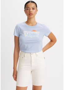 Levi's LEVI'S Damen T-Shirt "THE PERFECT TEE", blau, casual, Gr. XS, bedruckt, Single Jersey, Obermaterial: 100% Baumwolle, Shirts