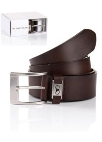 Tom Tailor Damen Ledergürtel "TTNATHAN", braun, Gr. 115, Rindsleder, Gürtel, in Geschenkbox