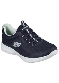 Skechers Damen Slip-On Sneaker "SUMMITS", Gr. 37, blau, Textil, sportlich, Schuhe, Freizeitschuh, Komfortschuh mit stoßdämpfender Zwischensohle