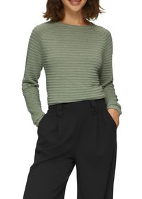 QS Damen Strickpullover, grün, casual, Gr. S, Strukturmuster, unifarben, Strick, Obermaterial: 65% Polyester, 35% Viskose, Pullover, mit
