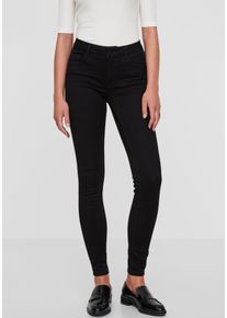 Véro Moda VERO MODA Damen Stretch-Jeans "VMSEVEN SHAPE UP", schwarz, feminin, Gr. L, unifarben, Denim/Jeans, Obermaterial: 66% Baumwolle, 32% Polyester, 2%