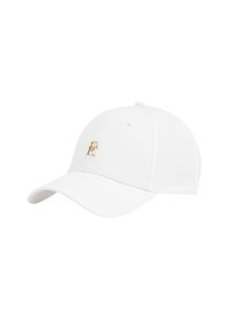 Tommy Hilfiger Damen Baseball Cap "ELEVATED CHIC CAP", weiß, casual, unifarben, Baumwolle, Caps, Logoemblem, flexibel größenverstellbar