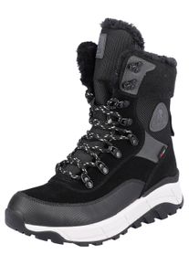 Damen Winterboots, Rieker EVOLUTION, Gr. 38, schwarz, Veloursleder, Leder, Textil, sportlich, Schuhe, Schneeboots, Outdoorstiefelette, TEX
