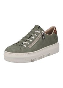 Rieker Damen Plateausneaker, Gr. 38, grün, Lederimitat, sportlich, Schuhe