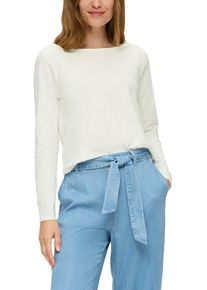 s.Oliver Damen Langarmshirt, beige, casual, Gr. 44, unifarben, Jersey, Obermaterial: 100% Baumwolle, Shirts, mit U-Boot Ausschnitt