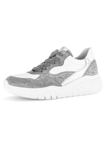 Gabor Damen Keilsneaker, Gr. 35, weiß, Veloursleder, Nappaleder, Filz, sportlich, Schuhe, Freizeitschuh, Halbschuh, Schnürschuh im modischen