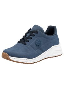 Rieker Damen Sneaker, Gr. 40, blau, Lederimitat, unifarben, sportlich, Schuhe, mit MemoSoft-Innensohle, Freizeitschuh, Halbschuh, Schnürschuh