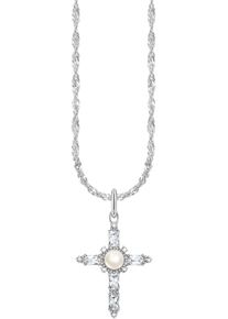 Thomas Sabo Damen Kette mit Anhänger "Cross Romance, KE2296-167-11-L45V, -14-L45V, KE2296-445-14-L45V", 45, Silber 925 (Sterlingsilber)-Perlen, B:
