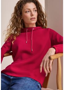Cecil Damen Langarmshirt, rot, casual, Gr. XS, unifarben, Strick, Obermaterial: 46% Modal, 46% Polyester, 8% Elasthan, Shirts, mit Funnelneck