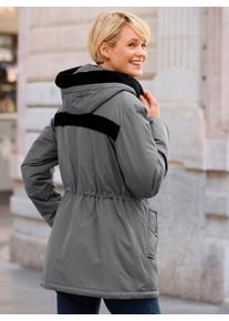 Classic Basics Damen Anorak, grau, Gr. 52, unifarben, 100% Polyester, Pelzimitat:100% Polyester, Wattierung:100% Polyester, Jacken