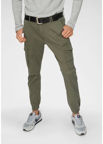 Jack & Jones JACK & JONES Herren Cargohose "PAUL FLAKE", grün, modisch, Gr. 28, Obermaterial: 98% Baumwolle, 2% Elasthan, Hosen