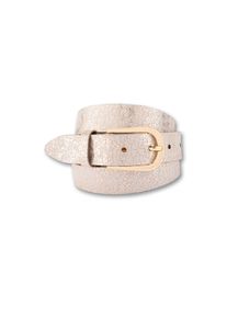 Bernd Götz BERND GÖTZ Damen Ledergürtel, beige, casual, Gr. 85, Rindsleder, Gürtel, mit glänzend changierendem Metalleffekt