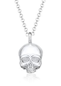 Kuzzoi Herren Lange Kette "Totenkopf Schädel Gothic 925 Sterling Silber", 60, ohne Stein, Silber 925 (Sterlingsilber), L: 60cm, silber, Silber 925