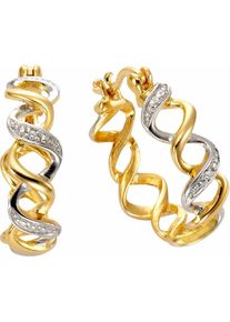 Firetti Damen Paar Creolen "Schmuck Geschenk Silber 925 gedreht geschwungen", Silber 925 (Sterlingsilber)-Diamanten, silber, Silber 925