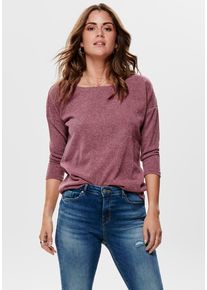 Only Damen 3/4-Arm-Shirt "ONLALBA 3/4 TOP JRS NOOS", rosa, casual, Gr. L, unifarben, Feinstrick, Obermaterial: 95% Polyester, 5% Elasthan, Shirts