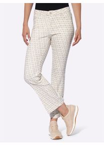 Heine Damen Bequeme Jeans, beige, Gr. 36, gemustert, 72% Baumwolle, 25% Polyester, 3% Elasthan, Jeans