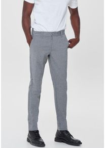 Only & Sons ONLY & SONS Herren Chinohose "MARK PANT", grau, modisch, Gr. 31, unifarben, Obermaterial: 76% Polyester, 20% Viskose, 4% Elasthan, Hosen