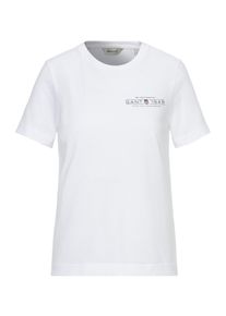 Gant Damen T-Shirt "REG SHIELD SS T-SHIRT", weiß, casual, Gr. XXL, Single Jersey, Obermaterial: 100% Baumwolle, Shirts