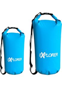 EXPLORER Aufbewahrungstasche "Packsack Rollsack 10 L / 20 L wasserdicht, mit Schultergurt", 20, blau, Taschen, Rolltop Tasche für Sup Camping Kajak