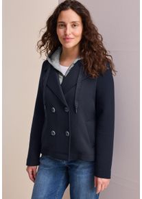 Cecil Damen Jackenblazer, blau, casual, Gr. XL, unifarben, Web, Obermaterial: 75% Polyester, 21% Viskose, 4% Elasthan, Blazer, mit Inlay