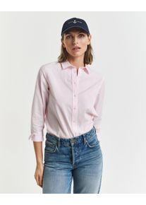 Gant Damen Hemdbluse "REG POPLIN STRIPED SHIRT", rosa, klassisch, Gr. 46, gestreift, Popeline, Obermaterial: 100% Baumwolle, Blusen, mit einer