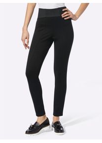 Heine Damen Jerseyhose, schwarz, Gr. 46, unifarben, 65% Viskose, 30% Polyamid, 5% Elasthan, Hosen
