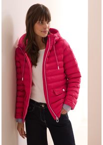Cecil Damen Steppjacke, rot, casual, Gr. S, Strukturmuster, Steppware, Obermaterial: 100% Polyester, Jacken, mit Kapuze