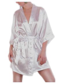 Family Trends Damen Negligé, Gr. L, weiß, 100% Polyester, unifarben, casual, Kleider, in traumhaft-seidigem Design