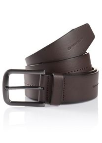 Tom Tailor Damen Synthetikgürtel "TTRoss", braun, klassisch,casual, Gr. 85, unifarben, Kunstfaser, Gürtel, mit geschwärzter Schließe und Logoprägung