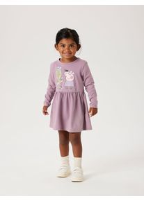 name it Mädchen Midikleid "NMFDYFFI PEPPA LS DRESS NOOS CPLG", lila, casual, Gr. 110, bedruckt, Jersey, Obermaterial: 95% Baumwolle, 5% Elasthan,