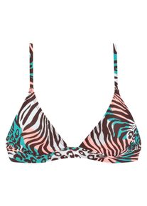 Venice Beach Damen Triangel-Bikini-Top "Maia", grün, Gr. 34, Animalprint, Microfaser, Polyamid, Bikini-Oberteile, in trendigem Druck