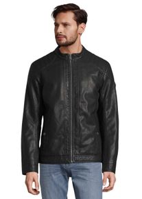 Tom Tailor Herren Lederimitatjacke, schwarz, Gr. L, Obermaterial: 100% Polyester, Jacken