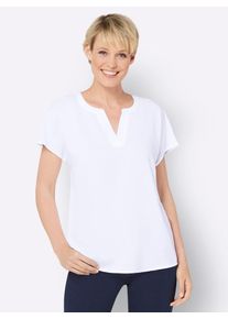 Classic Basics Damen Schlupfbluse, weiß, Gr. 42, unifarben, 100% Polyester, Blusen
