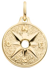 Jobo Damen Ketten-Anhänger "Windrose Kompassrose", Gelbgold 375, gelb, Gelbgold 375, Schmuckanhänger, 375 Gold 12 mm