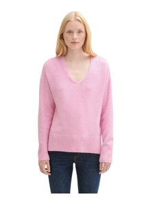 Damen Strickpullover, pink, casual, Gr. S, Tom Tailor Denim, meliert, Strick, Obermaterial: 62% Polyacryl, 25% Polyester, 10% Baumwolle, 3% Elasthan,